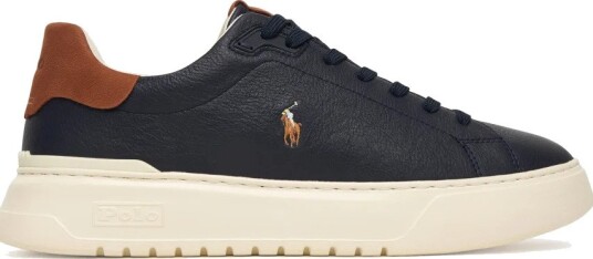Polo Ralph Lauren Rlite Court Tumbled Leather Sneaker Navy 43