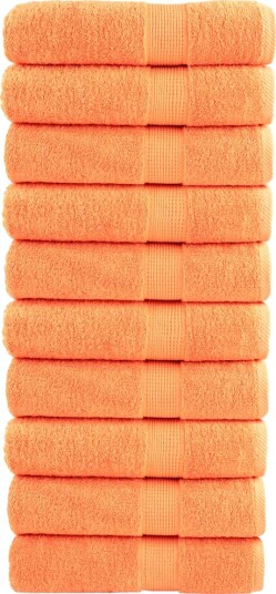 vidaXL Premium dusjhåndklær SOLUND 10 stk oransje 70x140 cm 600 g/m2