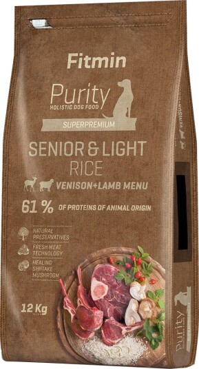 Fitmin Tørrfôr Senior Purity To Pakning & Light Ris Hjort Med Lammekjøtt 2 X 12 kg
