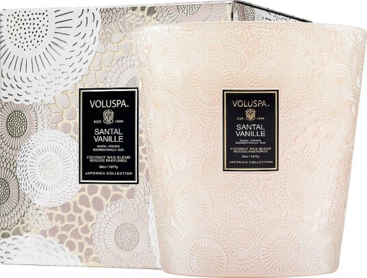 Voluspa Santal Vanille Boxed Luxe Jar Candle 80H Beige