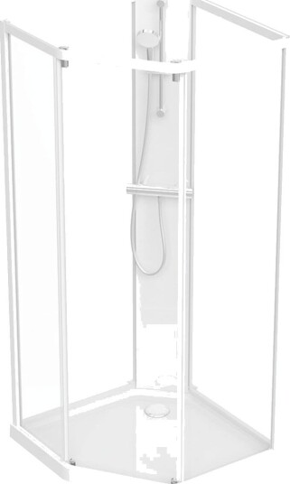Contura Showerama Classic Pentagonal Dusjkabinett hvit 900x800 mm, Baderom