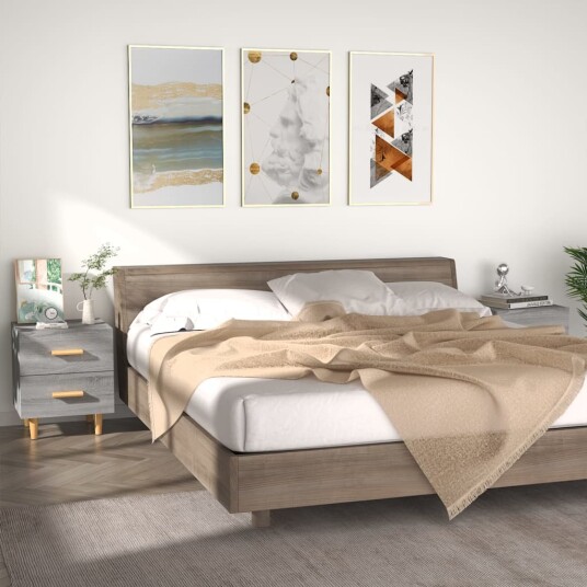 vidaXL Nattbord 2 stk grå sonoma 40x35x47,5 cm vidaXL Nattbord 2 stk grå sonoma 40x35x47,5 cm