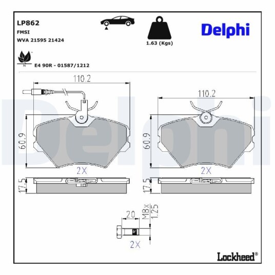 Bremseklosser DELPHI LP862
