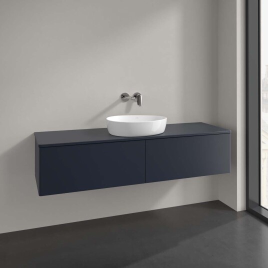 Villeroy & Boch Antao Servantskap med 2 skuffer 160x50x36 cm m/lys Blå Matt Villeroy & Boch Antao Servantskap med 2 skuffer 160x50x36 cm m/lys Blå Matt