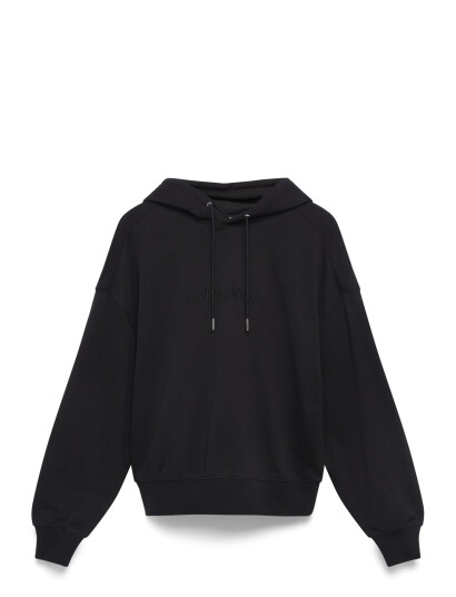 Calvin Klein A- Logo Emb French Terry Po Hood - Black - M