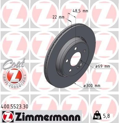 Bremseskive ZIMMERMANN 400.5523.30