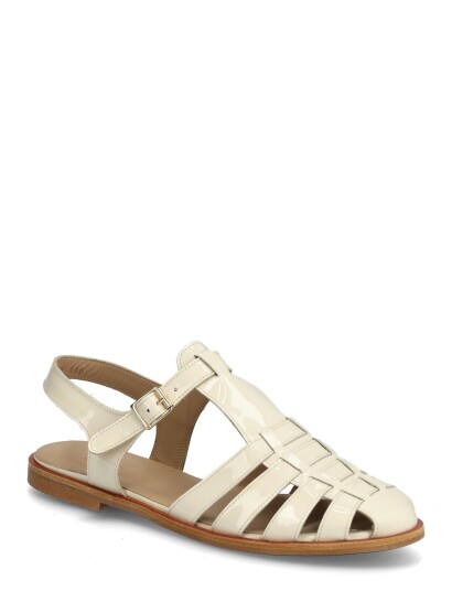ANGULUS Sandals Flat Closed Toe Op Cream 35 ANGULUS Sandals Flat Closed Toe Op Cream 35