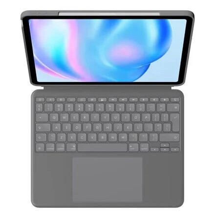 Logitech Combo Touch for iPad Air 13" M2 - Oxford Grey - Tastatur & Foliosett - Amerikansk Engelsk - Gr