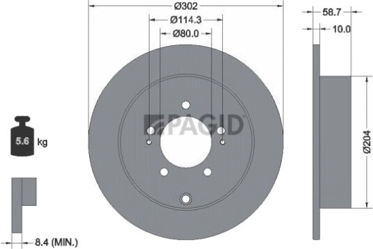 PAGID 54670NC Bremseskive