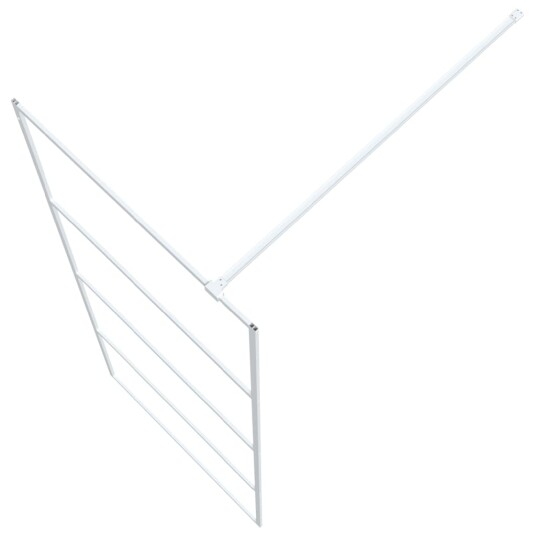 Dusjvegg hvit 80x195 cm klart ESG-glass