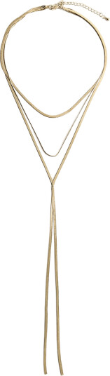 Mango Long Triple Necklace Gold ONE SIZE