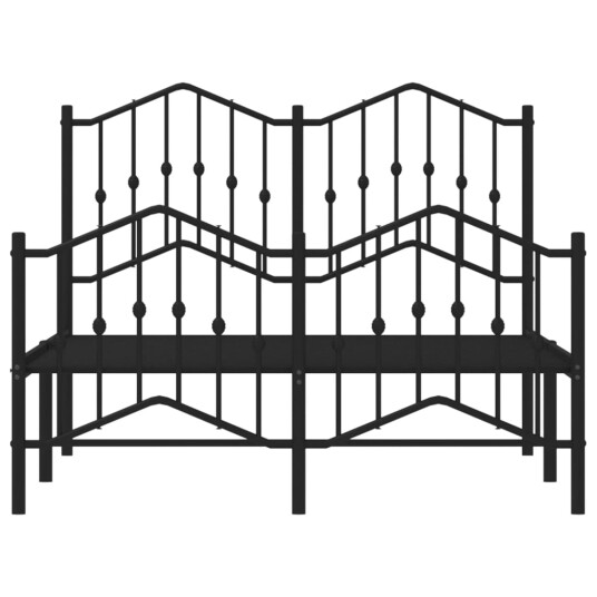vidaXL Sengeramme i metall med hode- og fotgavl svart 120x200 cm 8721012211148