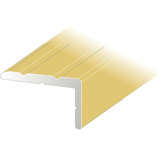 Lundbergs Trappenese Trinnbeskytter Aluminium H: 15mm B: 25mm L: 2000mm Nr 23 Gull