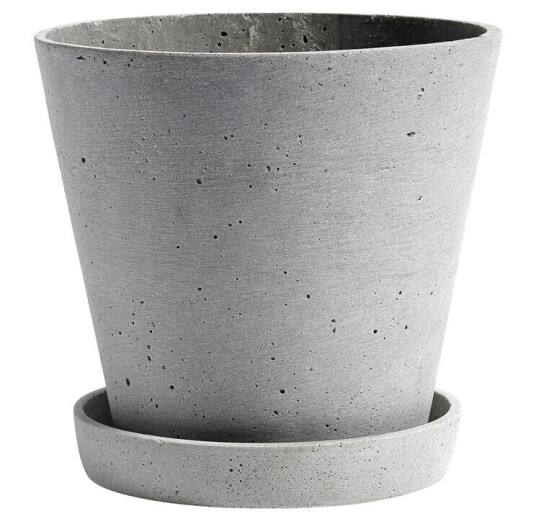 HAY Flowerpot with saucer krukke XXL Ø26 cm Grå HAY Flowerpot with saucer krukke XXL Ø26 cm Grå