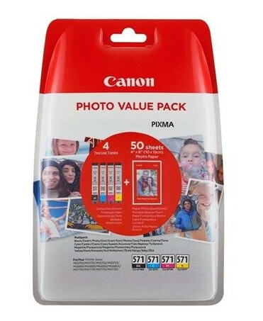 Canon CLI-571 / 0386C006 C/M/Y/BK/Paper Multipack Canon CLI-571 / 0386C006 C/M/Y/BK/Paper Multipack