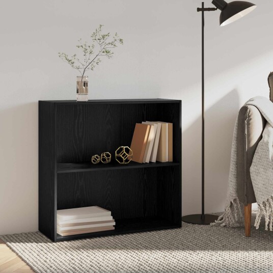 vidaXL Bokhylle Svart Eik 80 x 30 x 76,5 cm Konstruert tre