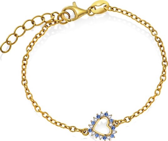 Pan Jewelry Armbånd til barn i 925 forgylt sølv med hjerte