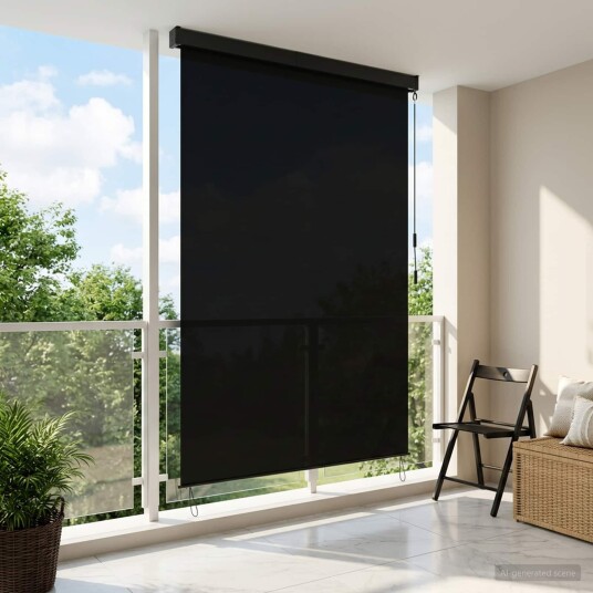 vidaXL Rullegardin Svart 120 x 250 cm Stoff og Aluminium