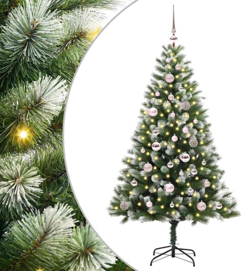 Kunstig leddet juletre med flocket snø Grønn og hvit 150 cm Kunstig leddet juletre med flocket snø Grønn og hvit 150 cm