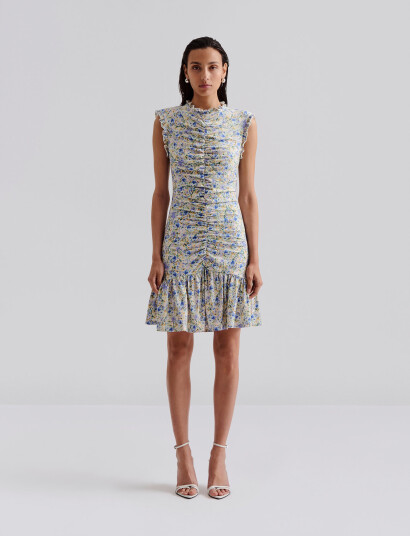 Malina Agnes Draped Jersey Mini Dress - Multi/patterned - XL Malina Agnes Draped Jersey Mini Dress - Multi/patterned - XL