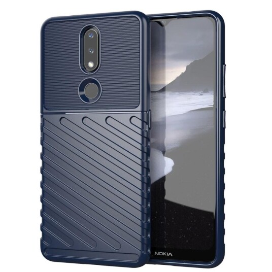 INCOVER Nokia 2.4 Thunder Series Twill Plastikk Deksel - Blå