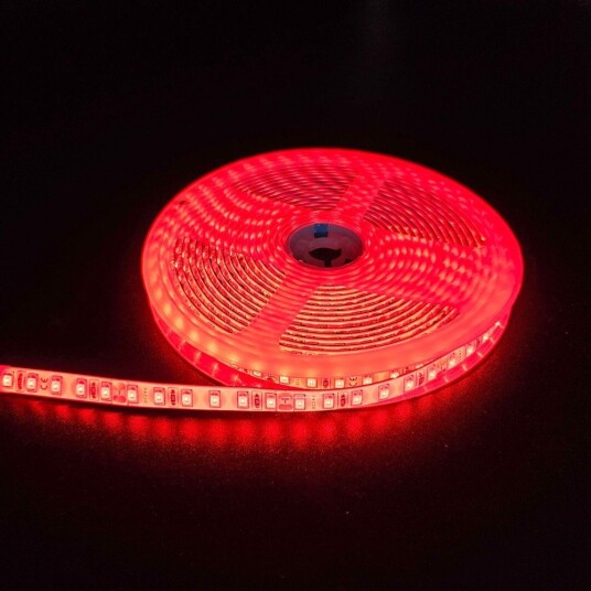 5m 10W/m Rød LED strip 24V DC IP65 120 LED pr. meter Kulør : Rød 5m 10W/m Rød LED strip 24V DC IP65 120 LED pr. meter Kulør : Rød