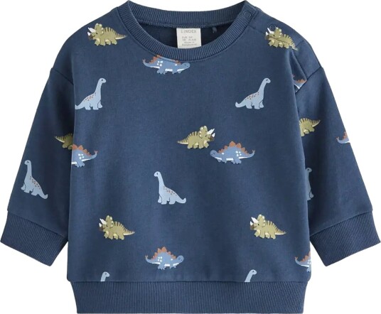 Lindex Sweatshirt With Dinosaurs Navy 68