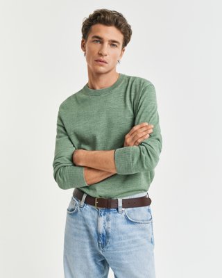 Gant Solbleket genser med rund hals KALAMATA GREEN XXL Gant Solbleket genser med rund hals KALAMATA GREEN XXL