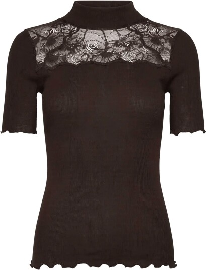 Rosemunde Rwbernadine Organic Ss Lace T Shirt Brown S