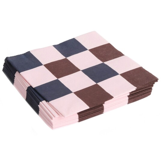 Hay Pattern Servietter 16x16 cm Sort / Light Pink