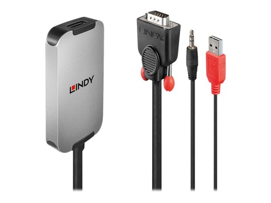 Lindy VGA til DisplayPort 1.2 Konverter 1080p 18 cm
