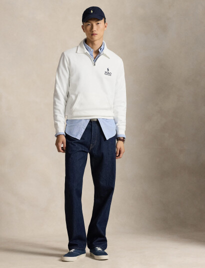Polo Ralph Lauren Logo Fleece Collared Sweatshirt - White - M Polo Ralph Lauren Logo Fleece Collared Sweatshirt - White - M