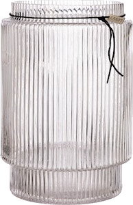 Glassvase rillet 28 cm