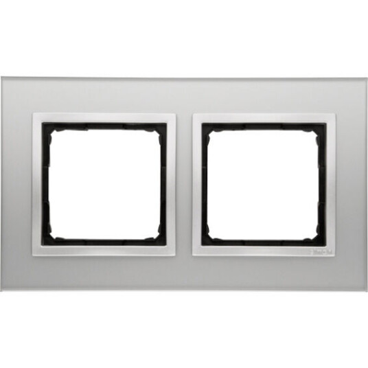Kontakt-Simon Simon 2-Hulls glass ramme Silver Fog - 1406671