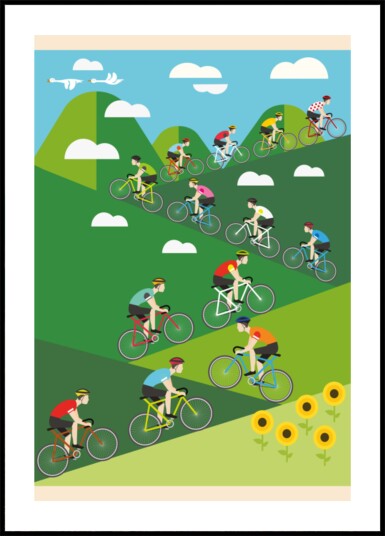 Uphill Cycling Race Plakat / 100x150 Uphill Cycling Race Plakat / 100x150