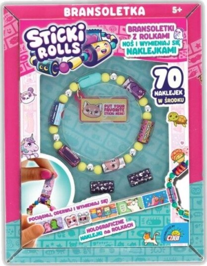 Sticki Rolls Sticki Band Armbånd 70 Klistremerker Kawaii-design 5+ År