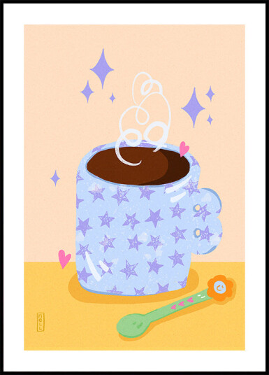 Coffee Time Retro Illustration Plakat Plakat / 21x30cm