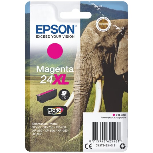 Epson blekkpatron Claria Photo HD 24XL Magenta Epson blekkpatron Claria Photo HD 24XL Magenta