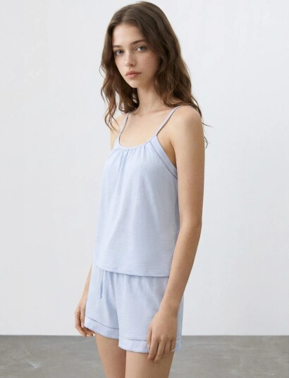 Mango 100% Cotton Pyjamas Set Blue S