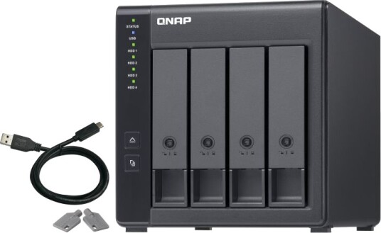 QNAP TR-004 4-Bay Harddiskarray med USB 3.2 Gen 1 QNAP TR-004 4-Bay Harddiskarray med USB 3.2 Gen 1