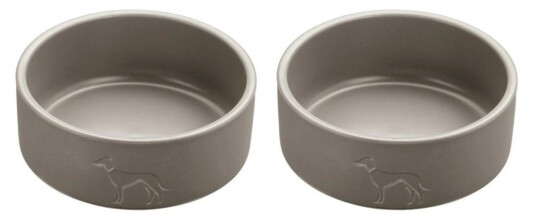 Hunter 2 X Dog Bowl Ceramic Osby 350 ml Taupe