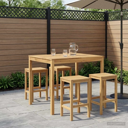 vidaXL Hagebarbord Hvit 110 x 108,5 x 105 cm Solid akasietre