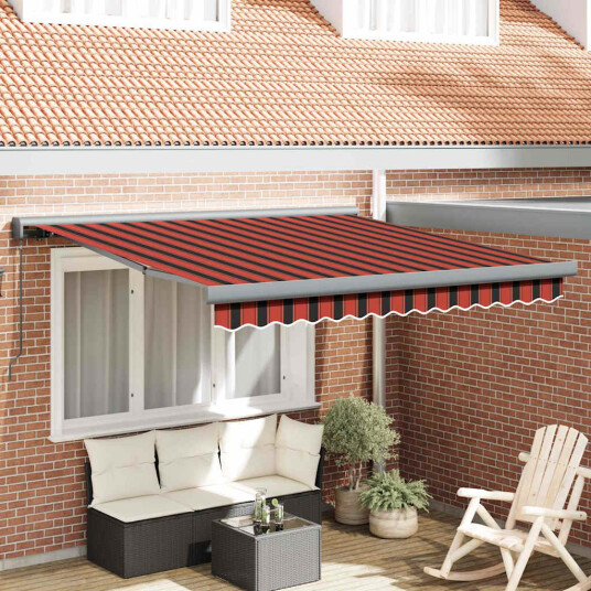 vidaXL Manuell Uttrekkbar Markise Oransje og Brun 350x250 cm