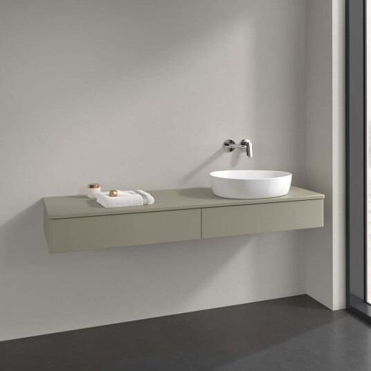 Villeroy & Boch Antao Servantskap med 2 skuffer 160x50x19 cm u/lys Steingrå Matt Villeroy & Boch Antao Servantskap med 2 skuffer 160x50x19 cm u/lys Steingrå Matt