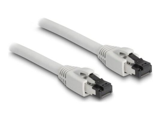 Delock Koblingskabel Rj-45 Hann Til Rj-45 Hann 15 M 7.5 Mm Sftp Pimf Cat 8.1 Up To 40 Gbps Data Transfer Rate Halogenfri Uten Hindringer Med Støvel Grå