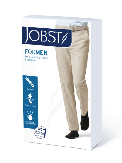 JOBST for Men lårstrømpe sort, Klasse 1, small, sort, 1 par JOBST for Men lårstrømpe sort, Klasse 1, small, sort, 1 par