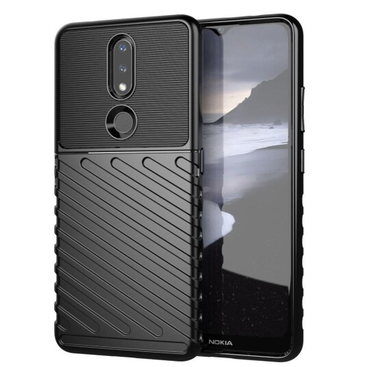 INCOVER Nokia 2.4 Thunder Series Twill Plastikk Deksel - Sort