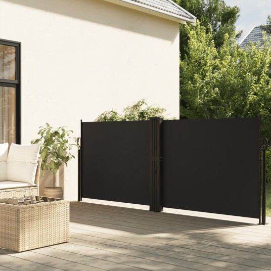 Uttrekkbar sidemarkise 140x600 cm svart 4004609 Uttrekkbar sidemarkise 140x600 cm svart 4004609