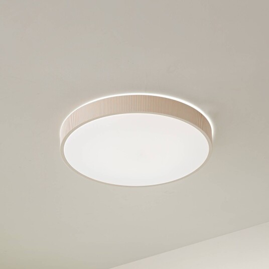 LED taklampe Zylo Lindby dimbar Krem / amber Stue