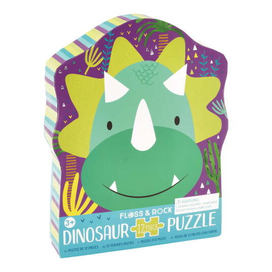 FLOSS & ROCK Dino 12pc Shaped Jigsaw with Shaped Box 41P3663 FLOSS & ROCK Dino 12pc Shaped Jigsaw with Shaped Box 41P3663